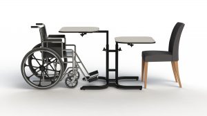 Butterfly Table with a Wheelchair and Chair